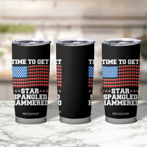 Funny Time To Get Star Spangled Hammered Tumbler Cup 4th of July Drinking Beer Pong Red Cup American Flag TS11 Print Your Wear