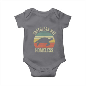 Funny Toothless Not Homeless Baby Onesie Vintage Turtle TS11 Charcoal Print Your Wear