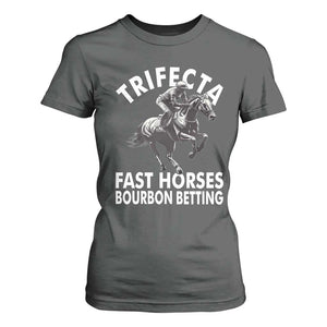 Funny Trifecta Fast Horses Bourbon Betting T Shirt For Women Horse Racing Betting TS11 Dark Heather Print Your Wear