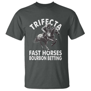 Funny Trifecta Fast Horses Bourbon Betting T Shirt Horse Racing Betting TS11 Dark Heather Print Your Wear