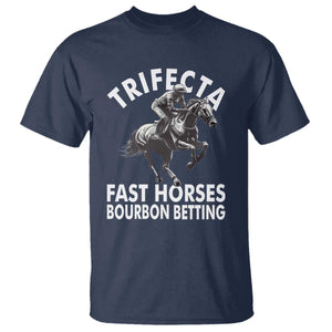Funny Trifecta Fast Horses Bourbon Betting T Shirt Horse Racing Betting TS11 Navy Print Your Wear
