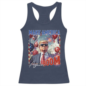 Funny Trump 4th of July Racerback Tank Top Make America Boom Again American Flag TS11 Navy Print Your Wear