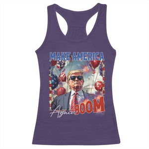 Funny Trump 4th of July Racerback Tank Top Make America Boom Again American Flag TS11 Purple Print Your Wear