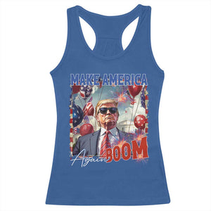 Funny Trump 4th of July Racerback Tank Top Make America Boom Again American Flag TS11 Royal Blue Print Your Wear