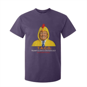 Funny Trump TACO Sarcasm T Shirt For Kid Trump Always Chickens Out Joke TS02 Purple Print Your Wear