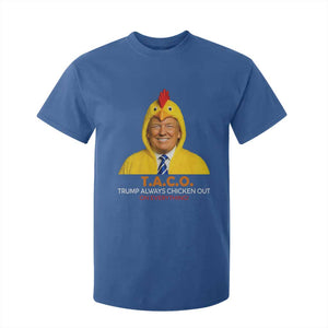 Funny Trump TACO Sarcasm T Shirt For Kid Trump Always Chickens Out Joke TS02 Royal Blue Print Your Wear