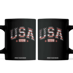 Funny USA 1776 Patriotic 4th of July American Flag Coffee Mug TS11 Black Print Your Wear