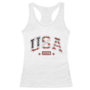 Funny USA 1776 Patriotic 4th of July American Flag Racerback Tank Top TS11 White Print Your Wear