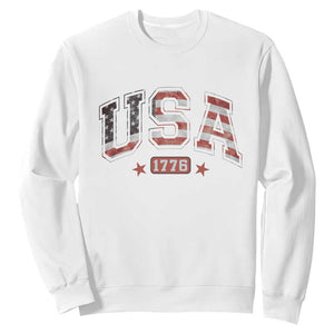 Funny USA 1776 Patriotic 4th of July American Flag Sweatshirt TS11 White Print Your Wear