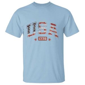 Funny USA 1776 Patriotic 4th of July American Flag T Shirt TS11 Light Blue Print Your Wear