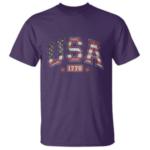 Funny USA 1776 Patriotic 4th of July American Flag T Shirt TS11 Purple Print Your Wear