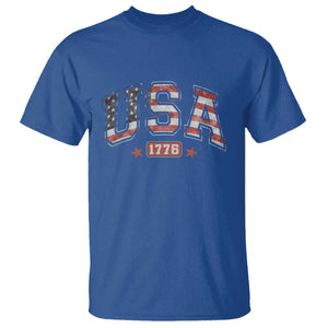 Funny USA 1776 Patriotic 4th of July American Flag T Shirt TS11 Royal Blue Print Your Wear