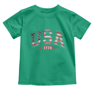 Funny USA 1776 Patriotic 4th of July American Flag Toddler T Shirt TS11 Irish Green Print Your Wear