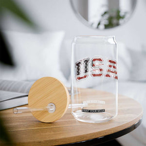 Funny USA Patriotic 4th of July American Flag Glass Can TS11 Print Your Wear