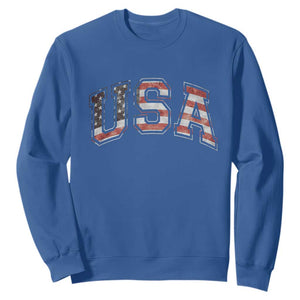 Funny USA Patriotic 4th of July American Flag Sweatshirt TS11 Royal Blue Print Your Wear