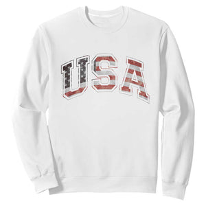Funny USA Patriotic 4th of July American Flag Sweatshirt TS11 White Print Your Wear