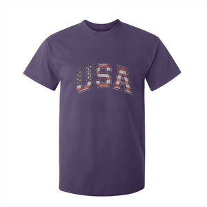 Funny USA Patriotic 4th of July American Flag T Shirt For Kid TS11 Purple Print Your Wear