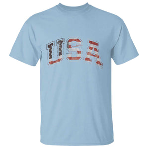 Funny USA Patriotic 4th of July American Flag T Shirt TS11 Light Blue Print Your Wear