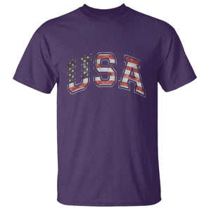 Funny USA Patriotic 4th of July American Flag T Shirt TS11 Purple Print Your Wear