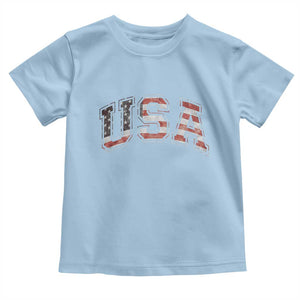 Funny USA Patriotic 4th of July American Flag Toddler T Shirt TS11 Light Blue Print Your Wear