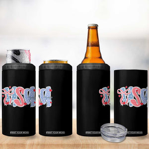 Funny USA Patriotic 4th of July Coquette Bow 4 in 1 Can Cooler Tumbler TS11 Print Your Wear