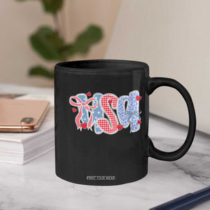 Funny USA Patriotic 4th of July Coquette Bow Coffee Mug TS11 Print Your Wear