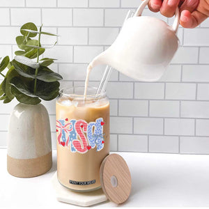 Funny USA Patriotic 4th of July Coquette Bow Glass Can TS11 Print Your Wear