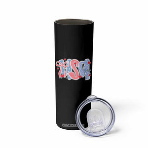 Funny USA Patriotic 4th of July Coquette Bow Skinny Tumbler TS11 Print Your Wear