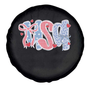 Funny USA Patriotic 4th of July Coquette Bow Spare Tire Cover TS11 Print Your Wear