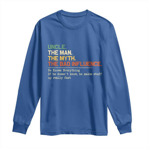 Funny Uncle Long Sleeve Shirt Best Funny Uncle Fathers Day TS10 Royal Blue Print Your Wear