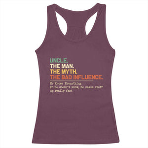 Funny Uncle Racerback Tank Top Best Funny Uncle Fathers Day TS10 Maroon Print Your Wear