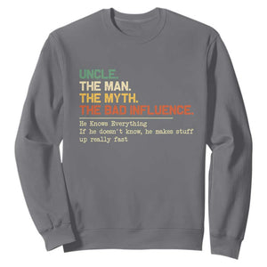 Funny Uncle Sweatshirt Best Funny Uncle Fathers Day TS10 Charcoal Print Your Wear