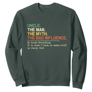 Funny Uncle Sweatshirt Best Funny Uncle Fathers Day TS10 Dark Forest Green Print Your Wear