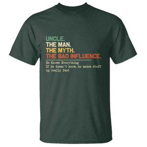 Funny Uncle T Shirt Best Funny Uncle Fathers Day TS10 Dark Forest Green Print Your Wear