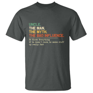 Funny Uncle T Shirt Best Funny Uncle Fathers Day TS10 Dark Heather Print Your Wear