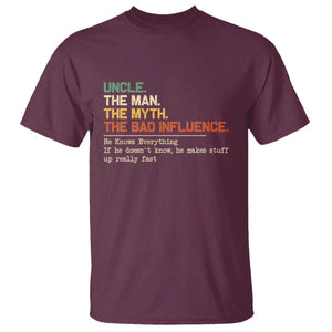 Funny Uncle T Shirt Best Funny Uncle Fathers Day TS10 Maroon Print Your Wear