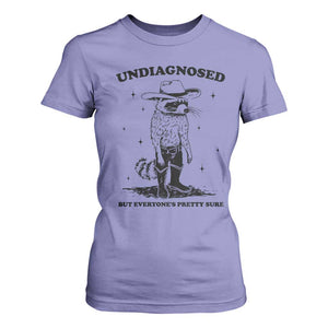 Funny Undiagnosed But Everyone's Pretty Sure T Shirt For Women Cowboy Racoon TS11 Violet Print Your Wear