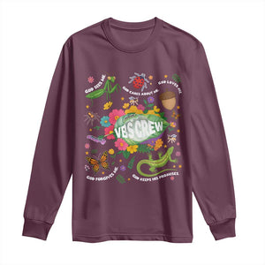 Funny VBS Crew Vacation Bible VBS Teacher Christian School 2025 Long Sleeve Shirt TS11 Maroon Print Your Wear