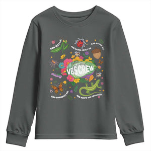 Funny VBS Crew Vacation Bible VBS Teacher Christian School 2025 Youth Sweatshirt TS11 Dark Heather Print Your Wear