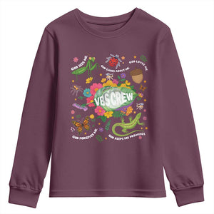 Funny VBS Crew Vacation Bible VBS Teacher Christian School 2025 Youth Sweatshirt TS11 Maroon Print Your Wear