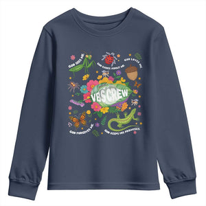 Funny VBS Crew Vacation Bible VBS Teacher Christian School 2025 Youth Sweatshirt TS11 Navy Print Your Wear