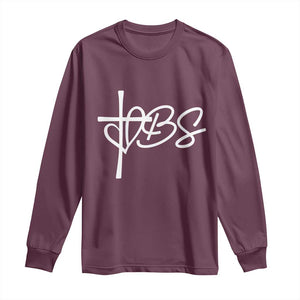 Funny VBS Vacation Bible School Long Sleeve Shirt Heart Cross TS11 Maroon Print Your Wear
