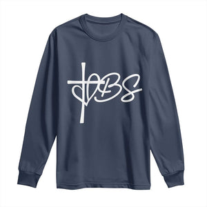 Funny VBS Vacation Bible School Long Sleeve Shirt Heart Cross TS11 Navy Print Your Wear