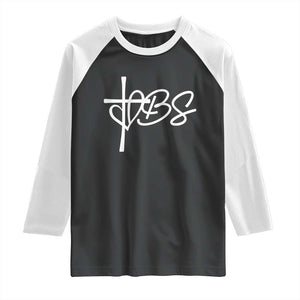 Funny VBS Vacation Bible School Raglan Shirt Heart Cross TS11 Black White Print Your Wear