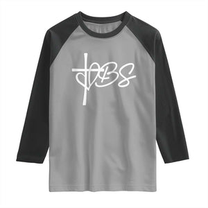 Funny VBS Vacation Bible School Raglan Shirt Heart Cross TS11 Sport Gray Black Print Your Wear