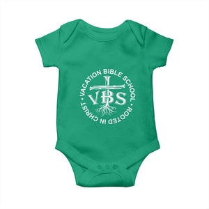 Funny VBS Vacation Bible School Rooted In Christ Baby Onesie TS11 Irish Green Print Your Wear