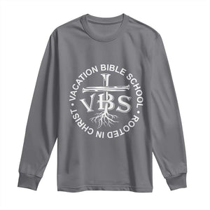 Funny VBS Vacation Bible School Rooted In Christ Long Sleeve Shirt TS11 Charcoal Print Your Wear