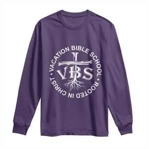 Funny VBS Vacation Bible School Rooted In Christ Long Sleeve Shirt TS11 Purple Print Your Wear