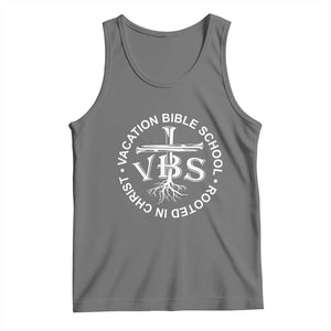 Funny VBS Vacation Bible School Rooted In Christ Tank Top TS11 Black Heather Print Your Wear