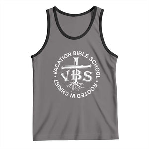 Funny VBS Vacation Bible School Rooted In Christ Tank Top TS11 Deep Heather Black Print Your Wear